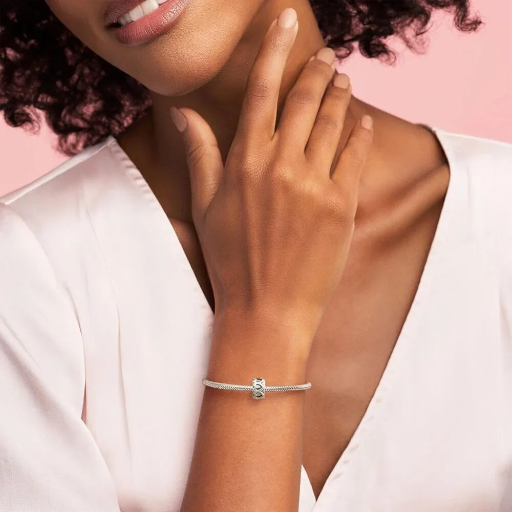 Sterling Silver Heart Charm for Moments Bracelets Gift for Her